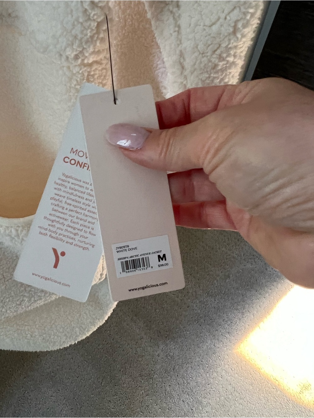 Yogalicious White Dove Sherpa Arctic Avenue Jacket - Picture 4 of 7